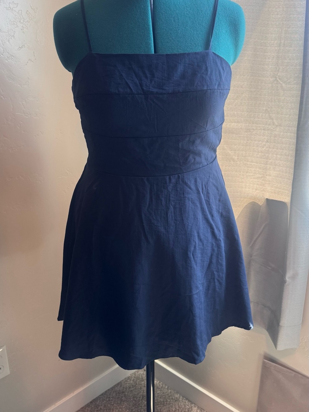 Francesca's Collections Navy Spaghetti-Strap Mini Dress